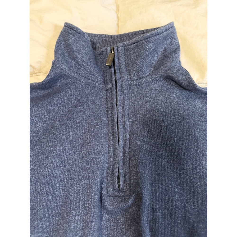 Van Heusen Flex Mens Small Blue Heather Quarter Zip Pullover Mock Neck Sweater - Picture 4 of 5
